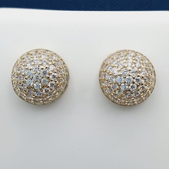 "14K Gold Plated Cubic Zircon Earrings, EVBRS464 - Picture 1 of 9